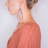 The Post Zuni Teardrop Hoops-Turquoise: 4"