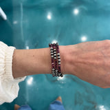 5mm Navajo Pearl Memory Wire Bracelet - Purple