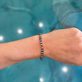 5 Navajo Pearl Stretch Bracelet - Orange Spiny Oyster
