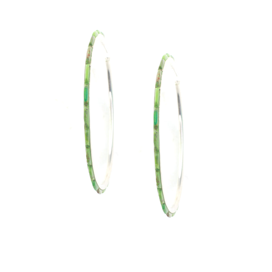 3"  Green Turquoise Hoops